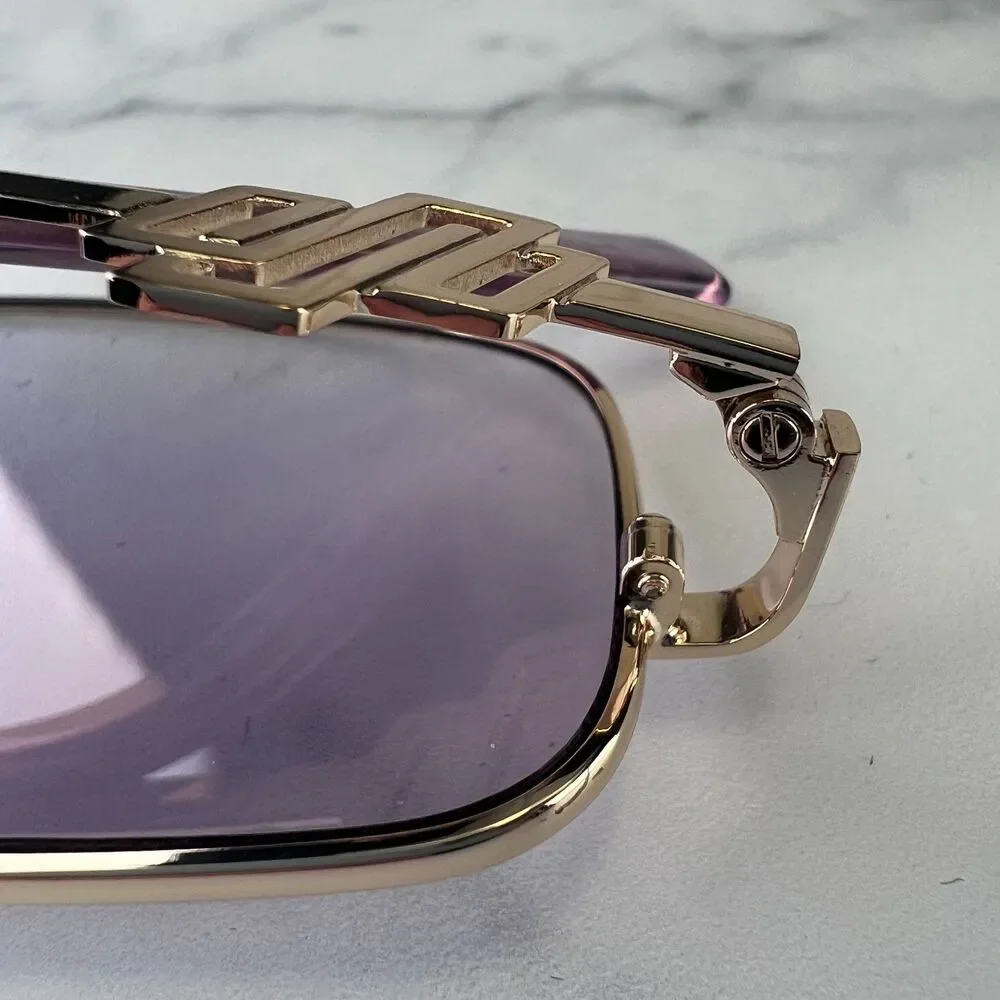 LeSpec METAGALACTIC Sunglasses Metal Gold Frame Lilac Lenses 55-20-145 Unisex - Picture 9 of 12